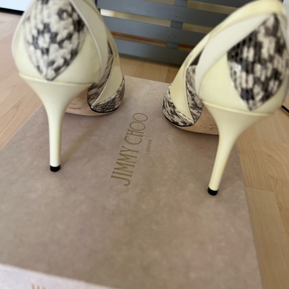 Jimmy Choo Ivory and Snakeskin Pattern Heels - Picture 2 of 7